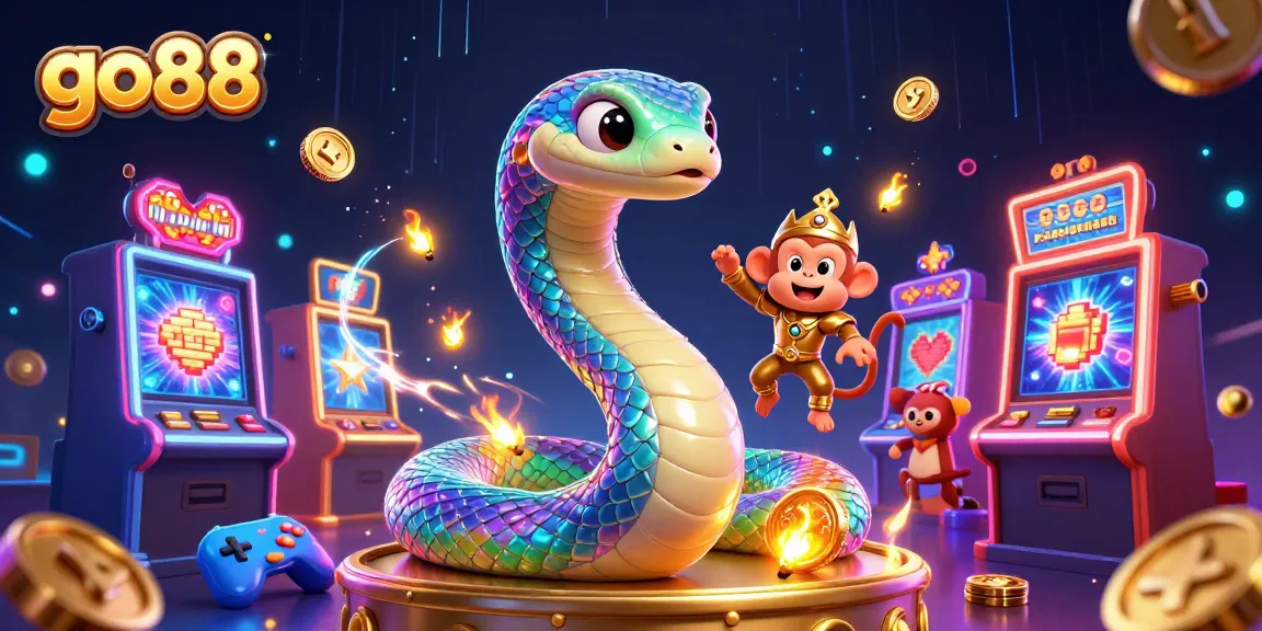 Experience the thrilling excitement of go88 with vibrant slot machines and animated characters in a dynamic casino scene.