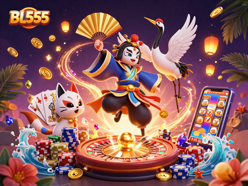 Play exciting games at BL555 with vibrant 3D characters and special casino elements.
