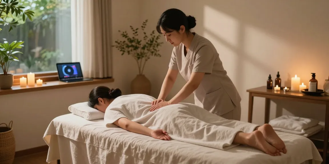 Soothing 서울출장마사지 session with calming atmosphere and professional therapist.
