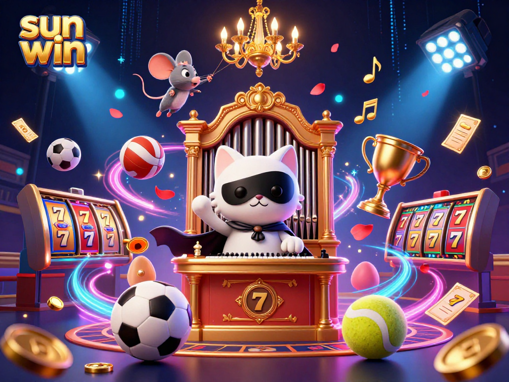 Engage in the sun win magic of slots with a lively casino scene featuring captivating characters.