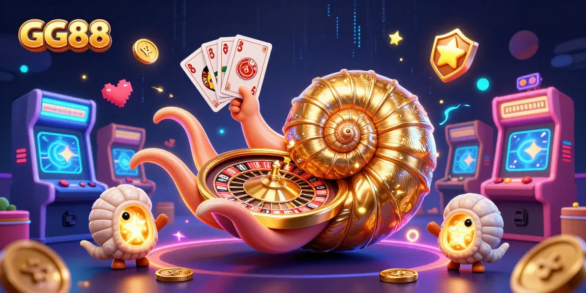 Experience thrilling gameplay at GG88 with a dazzling 3D cartoon nautilus spinning a roulette wheel and vibrant gaming elements.