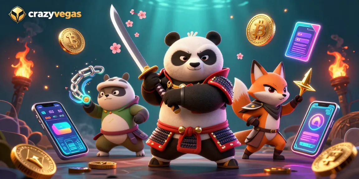 Experience thrilling gameplay at crazyvegas with a vibrant scene of 3D characters amidst golden coins.